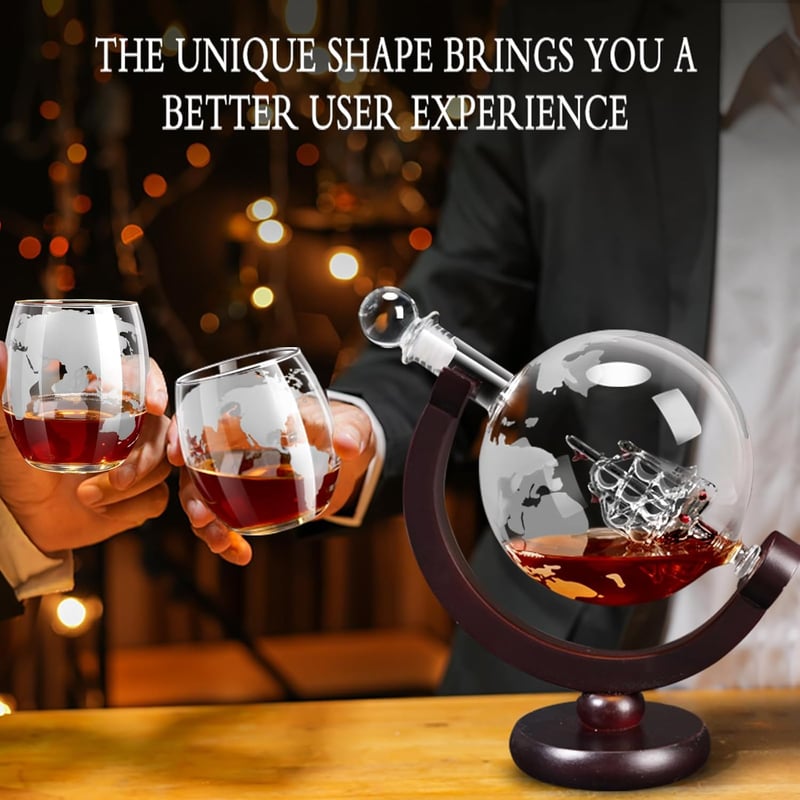 Father's Day Whiskey Globe Decanter - 850ml