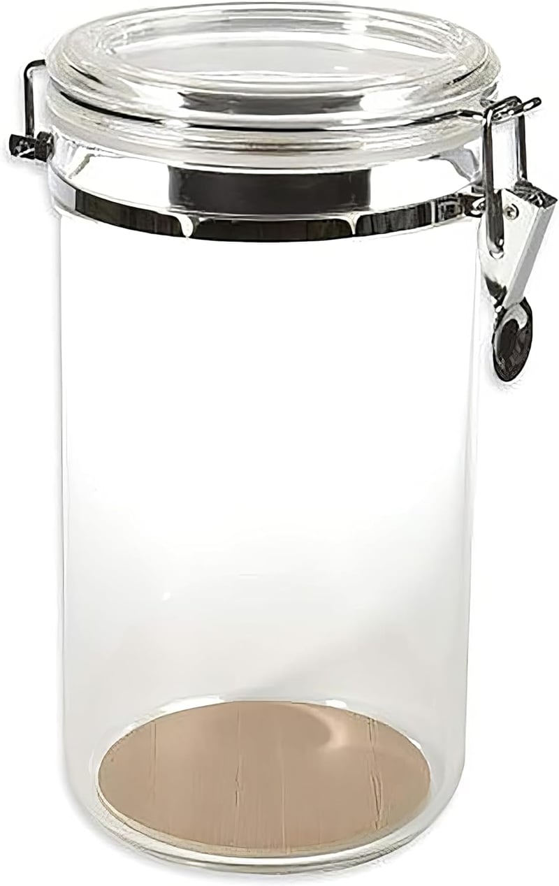25-Count Acrylic Humidor Jar with Humidifier & Cedar Base