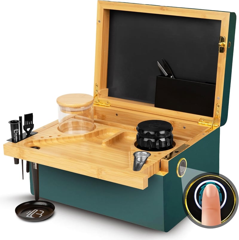 Bamboo Keepsake Box with Fingerprint Lock