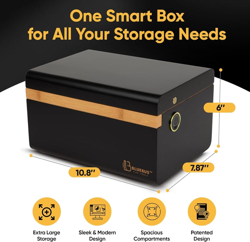 Bamboo Keepsake Box with Fingerprint Lock