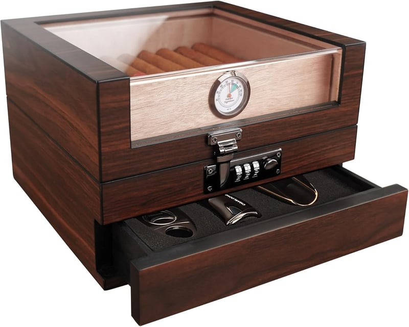 Spanish Cedar Cigar Humidor for 25-60 Cigars
