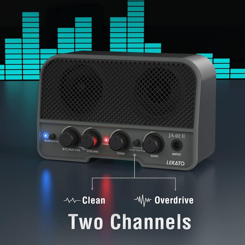 Rechargeable Mini Guitar Amp, 5W Clean/Overdrive Channels