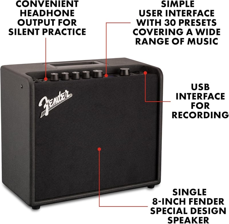 Guitar Amp with USB Interface, 25-Watt