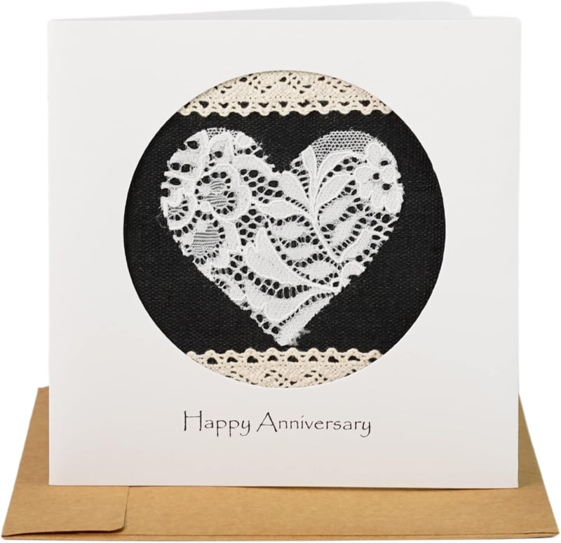 13th Anniversary Handmade Lace Card for Couples