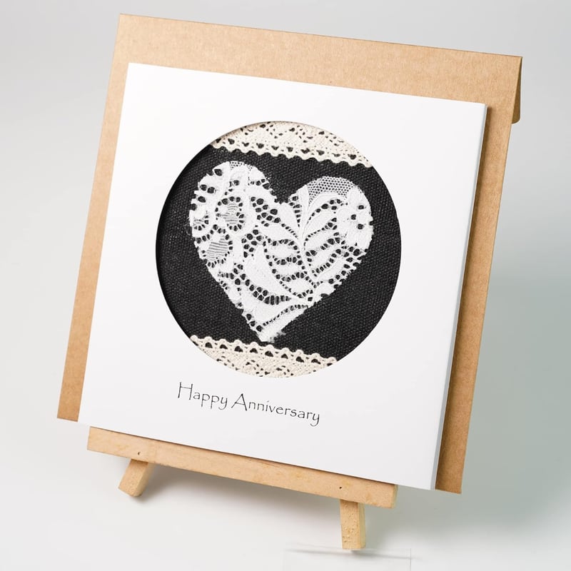 13th Anniversary Handmade Lace Card for Couples