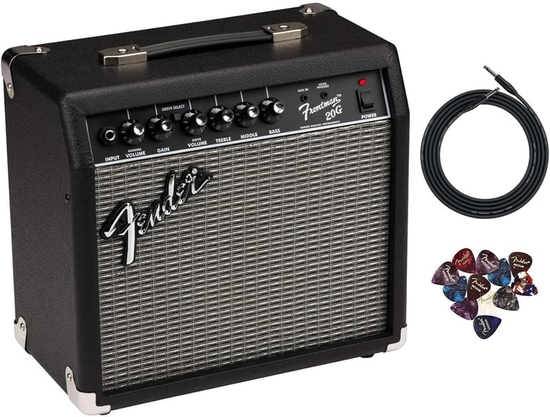Fender Frontman 20G Amp Black Bundle with Cable & Picks