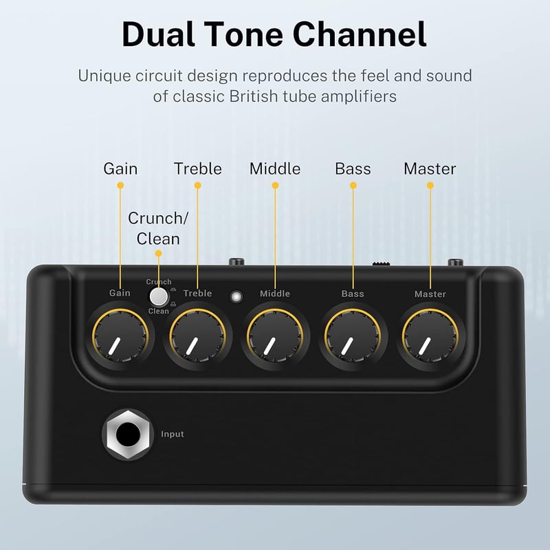 Portable 5W Mini Guitar Amp for Practice - Donner DA-10
