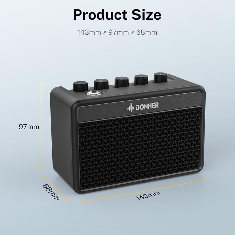 5W Portable Electric Guitar Amp for Practice - Donner DA-10