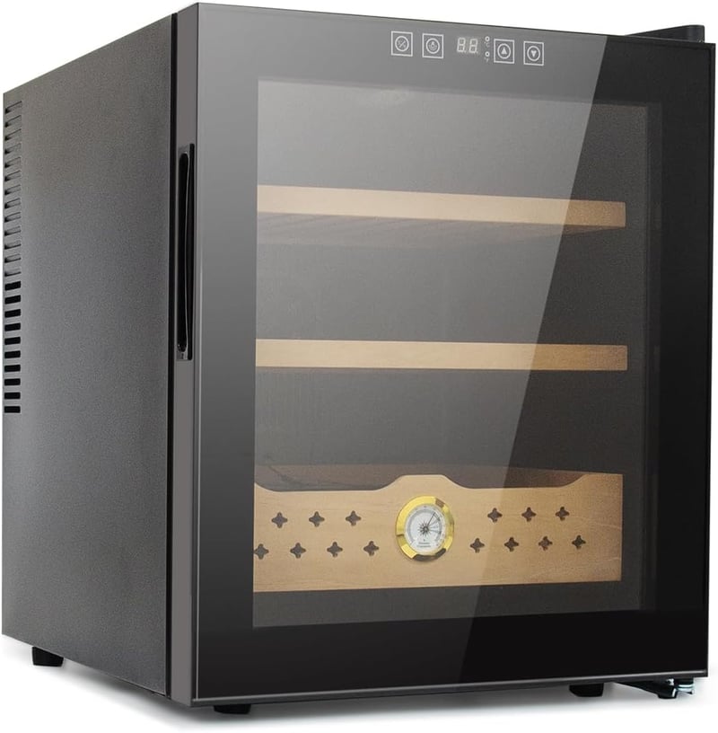 Electric Humidor Fridge with Cedar Shelves & Hygrometer