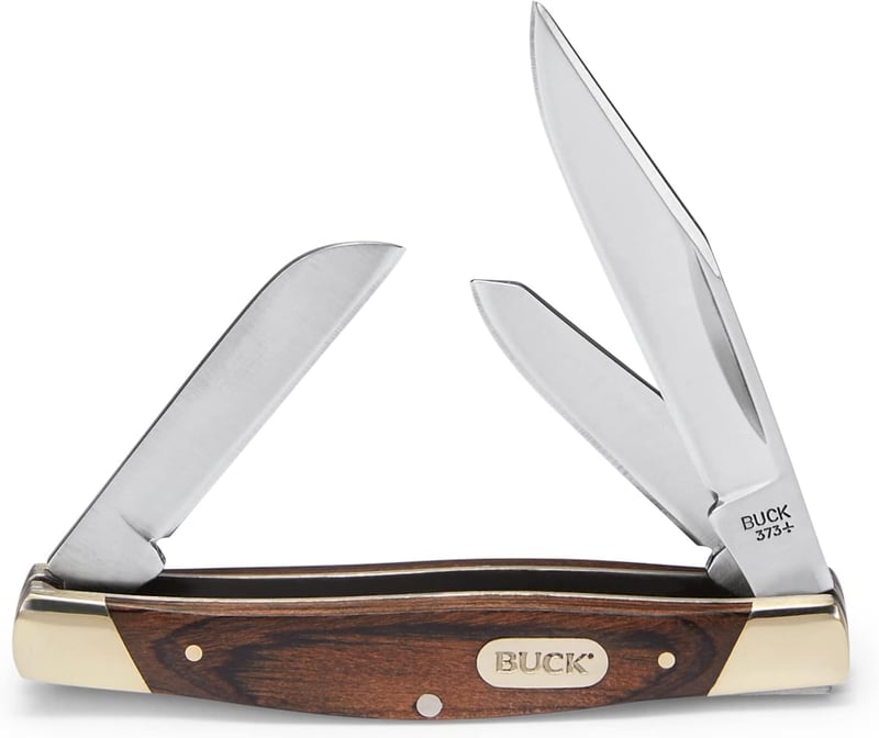 Buck 373 Trio 3-Blade Pocket Knife, Wood Handle
