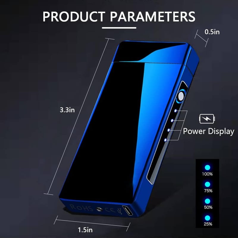 Gift Box USB Rechargeable Plasma Lighter, Ice Blue