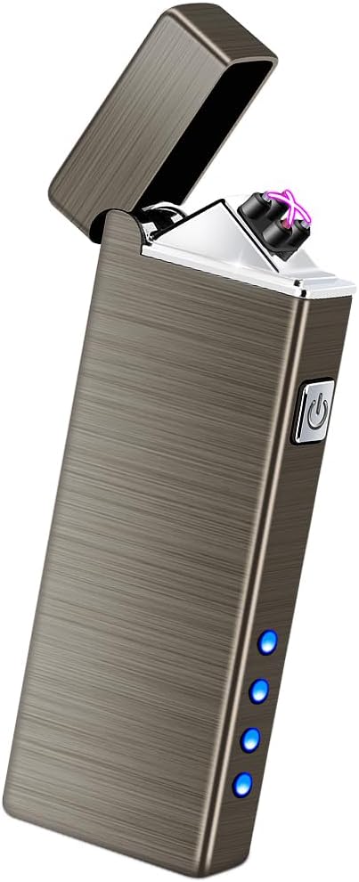 USB Rechargeable Plasma Arc Lighter - Nickel Brushed