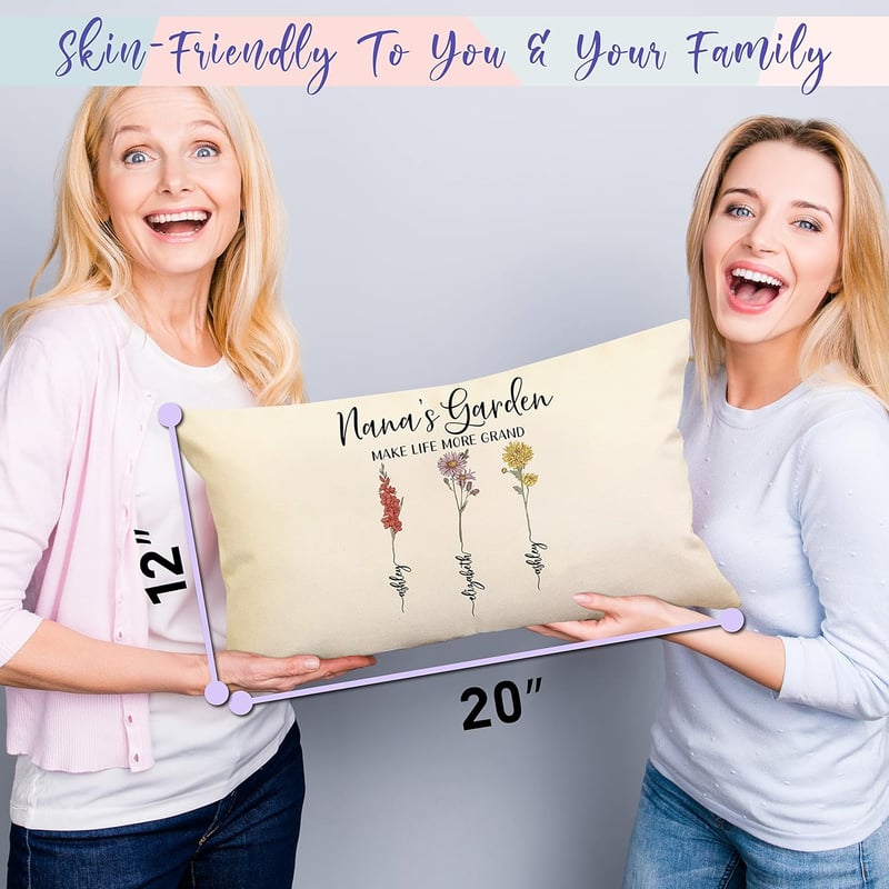 Mother's Day Garden Pillow Cover with Flowers
