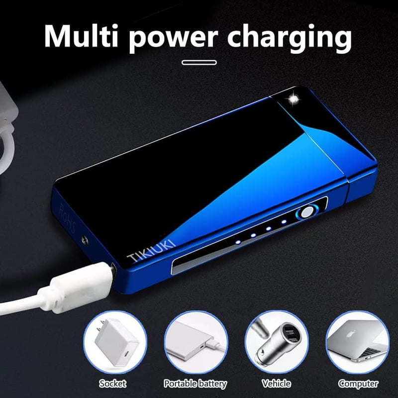 Electric Rechargeable Windproof Lighter - Blue