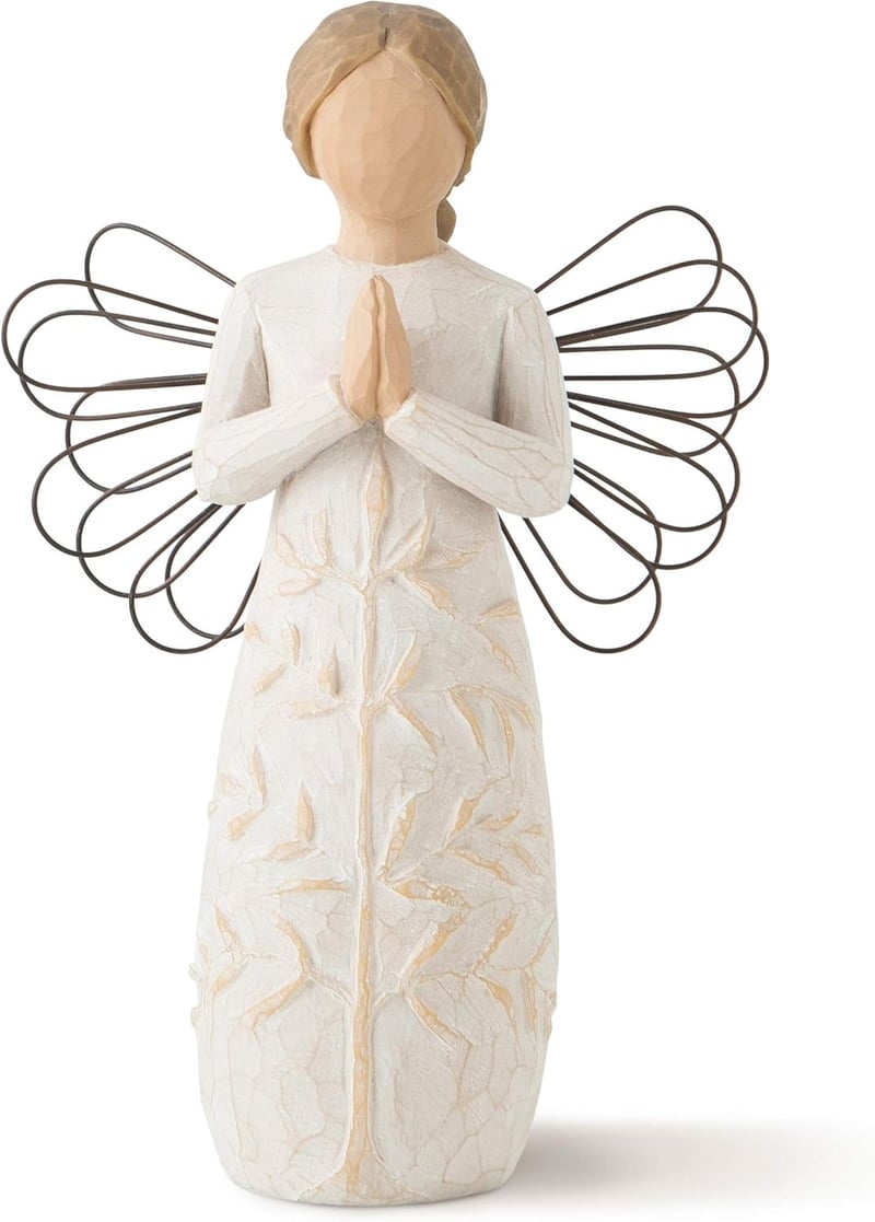 Baptism Angel Sculpture: Hand-Painted Strength & Peace