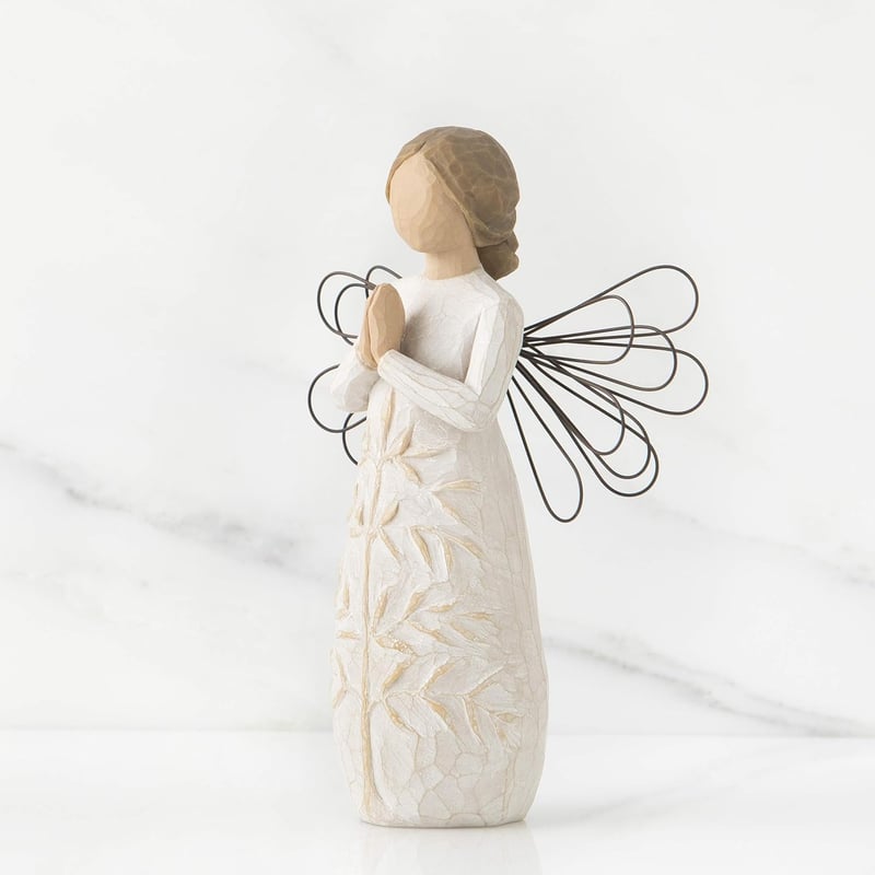 Baptism Angel Sculpture: Hand-Painted Strength & Peace