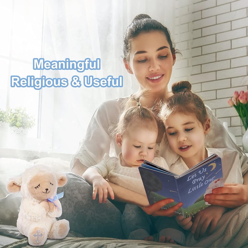 Baptism Gift Set for Boys with Plush Lamb & Prayer Book