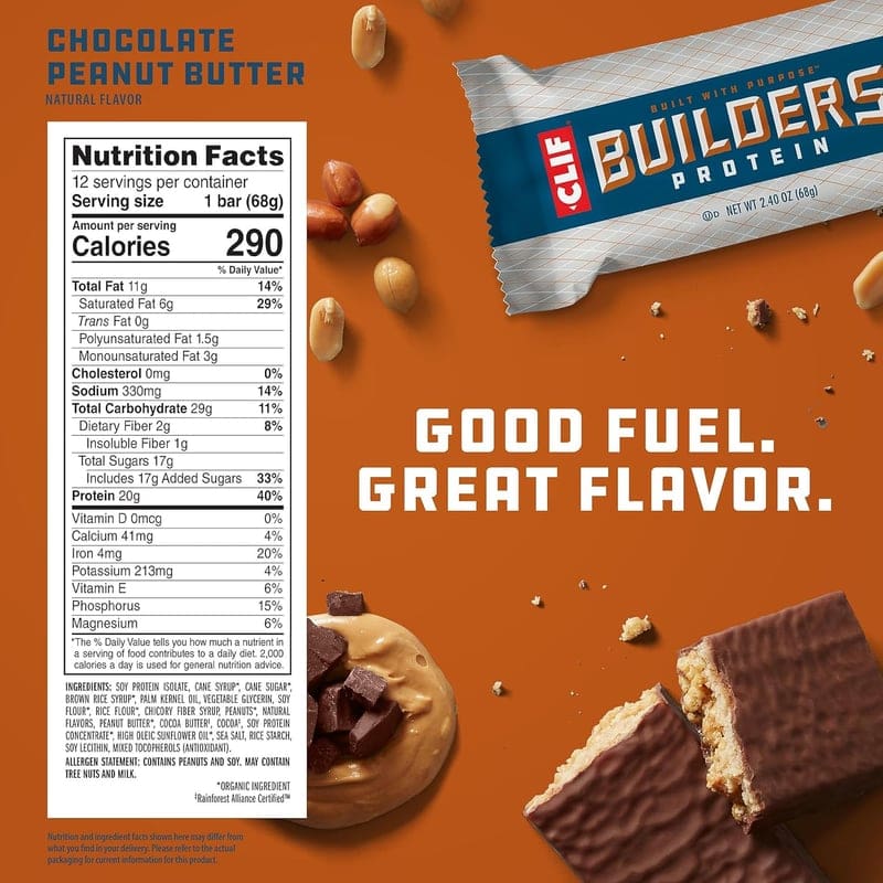 Protein Bars, Chocolate Peanut Butter, 20g, Gluten-Free, 12 Pack