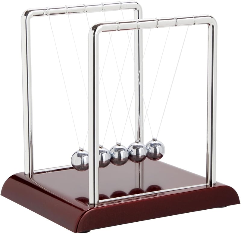 Newton's Cradle Kinetic Desk Toy (7x6x7 in)