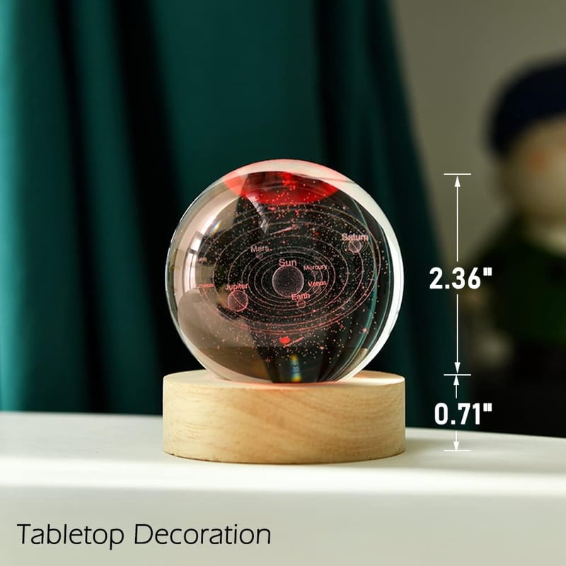 Astronomy 3D Crystal Ball, Engraved Universe Model