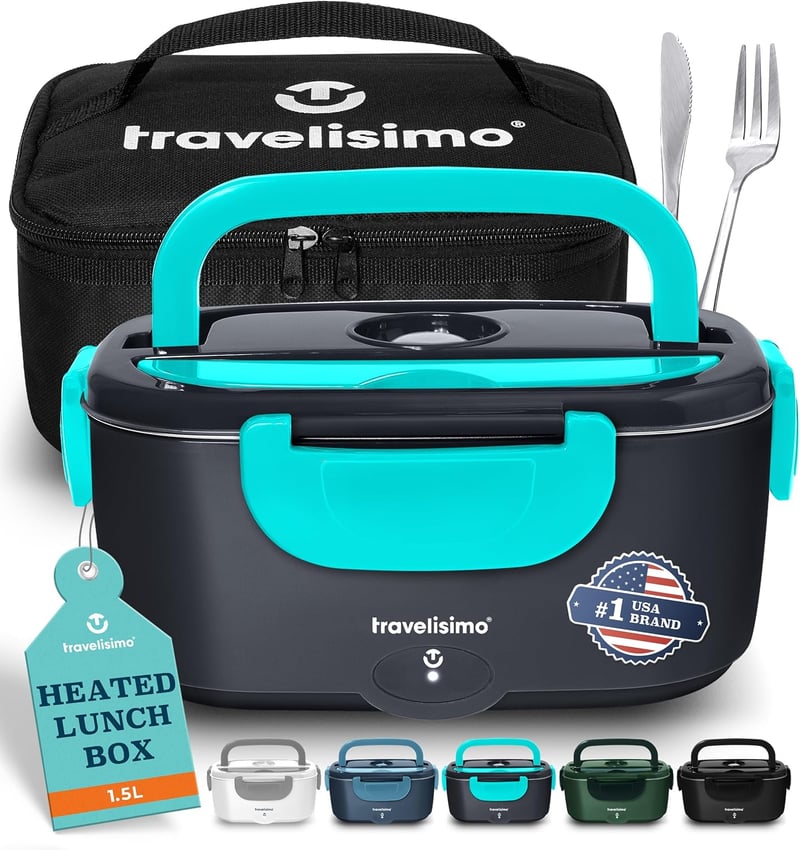 Heated Electric Lunch Box, 1.5L Portable Food Warmer for Work