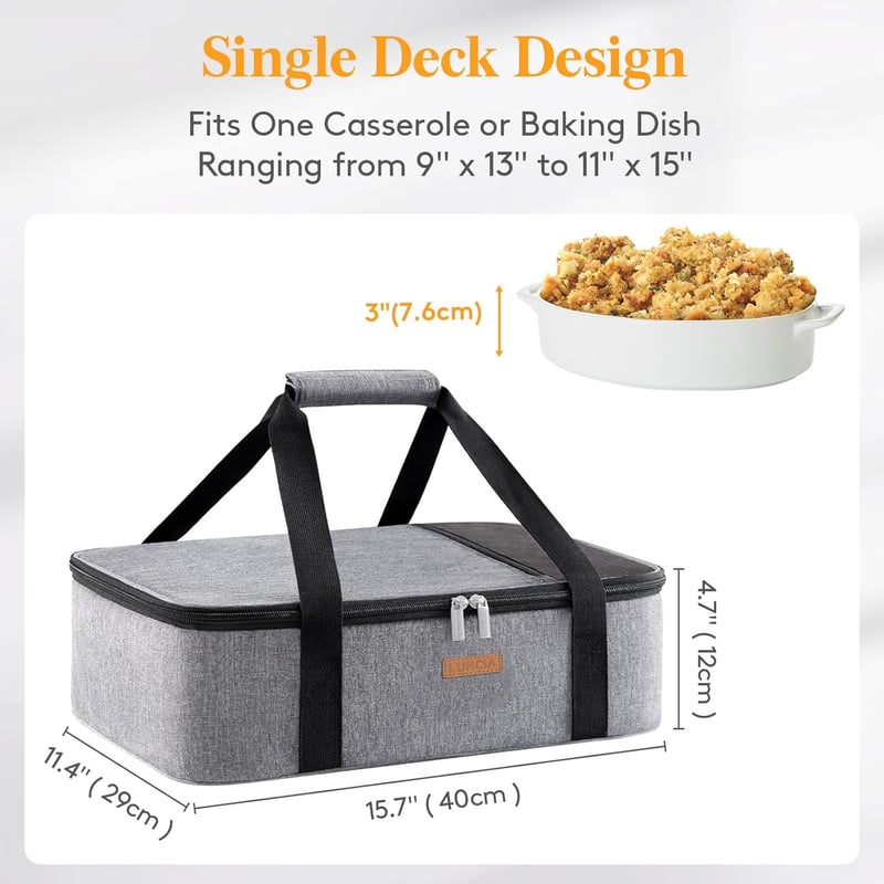 Casserole Carrier for Potlucks, Fits 9