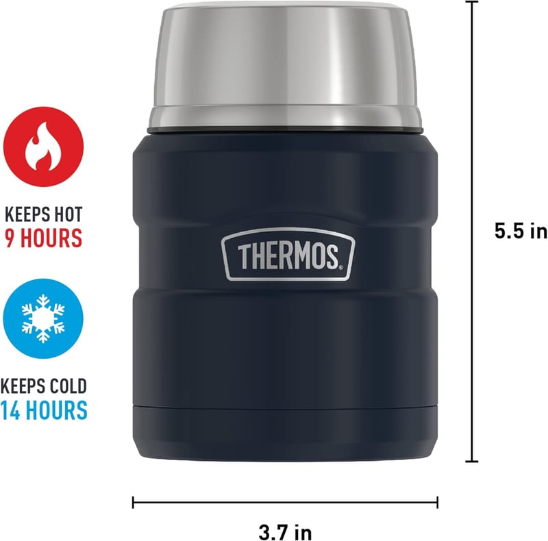 THERMOS Midnight Blue Food Jar, 16oz with Spoon