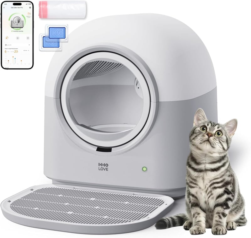 Automatic Cat Litter Box with App & Deodorizer