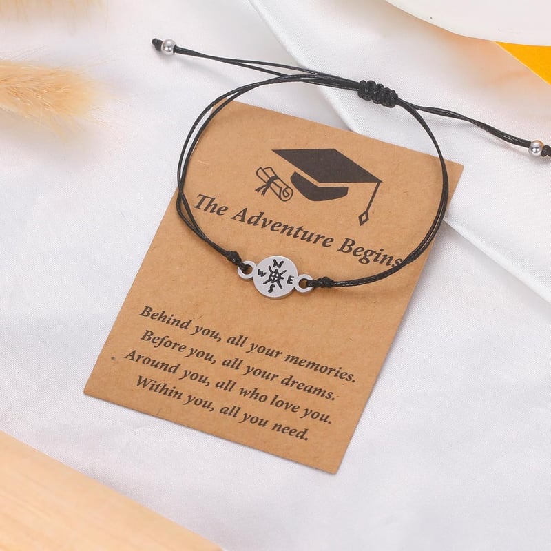 Graduation Compass Bracelet - Class of 2025 Gift for Grads