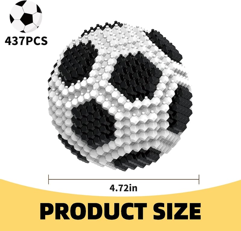 STEM Soccer Building Set, 3D Mini Blocks (437 Pieces)