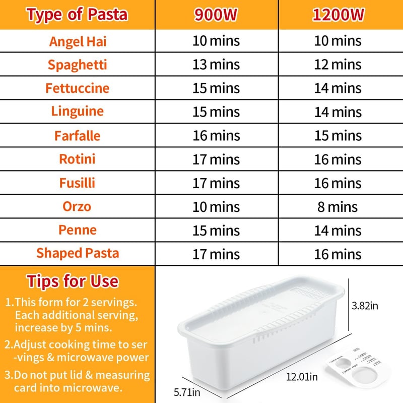Microwave Pasta Cooker with Strainer Lid