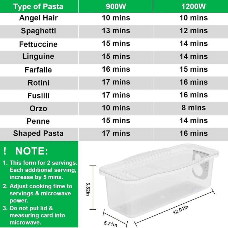 Microwave Pasta Cooker with Strainer Lid