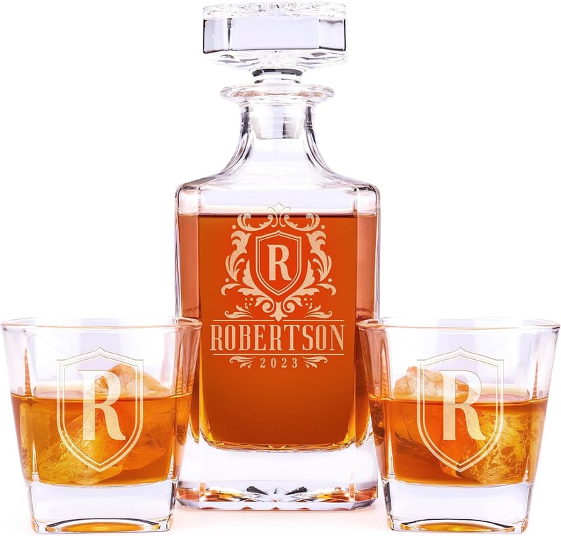 Retirement Whiskey Decanter Set, Custom 750ml 25 oz