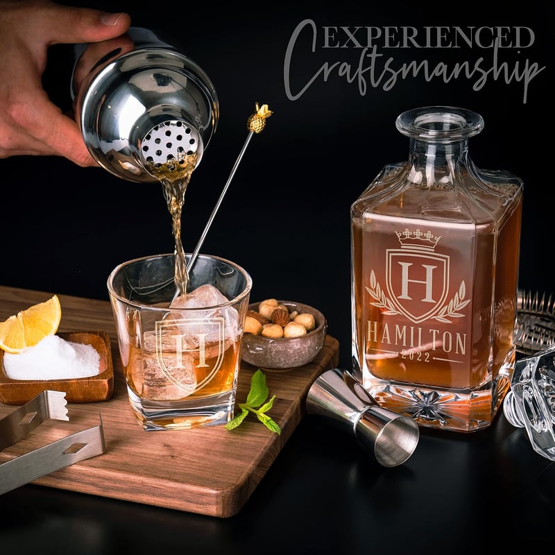Retirement Whiskey Decanter Set, Custom 750ml 25 oz