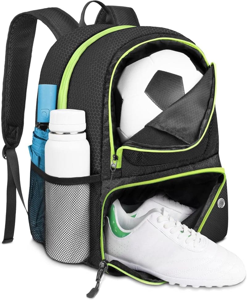 Soccer Backpack with Ball Holder, Water-Resistant