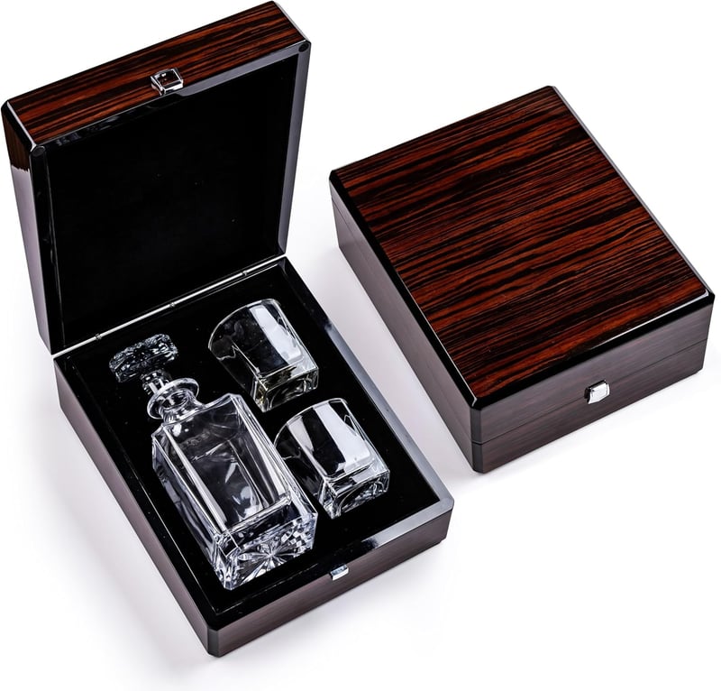Father's Day Crystal Decanter Set with Wood Box