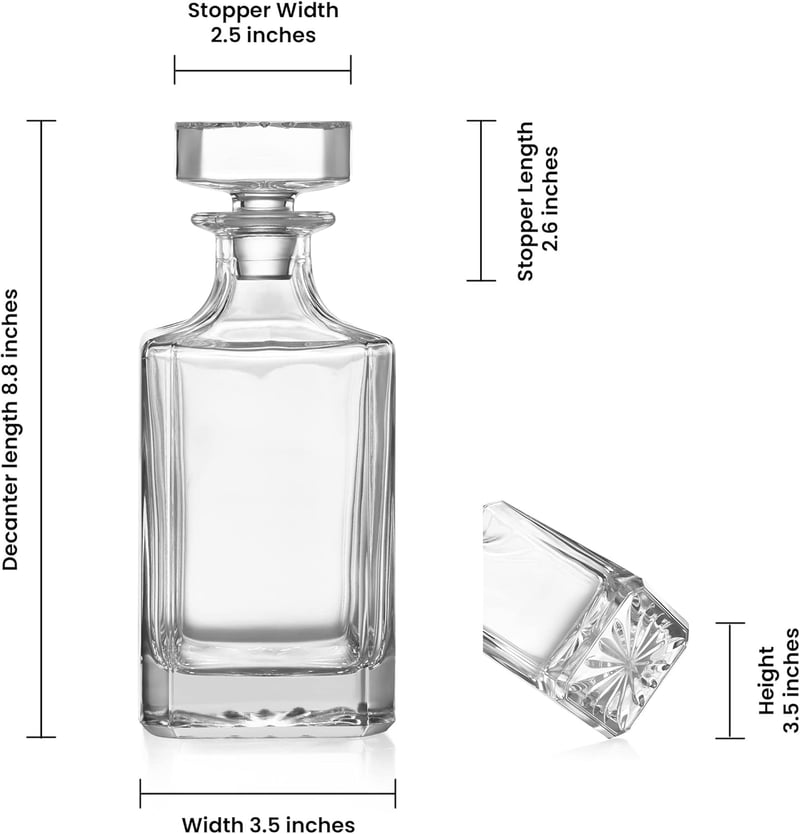 Personalized Whiskey Decanter Set - Airtight, 25 oz