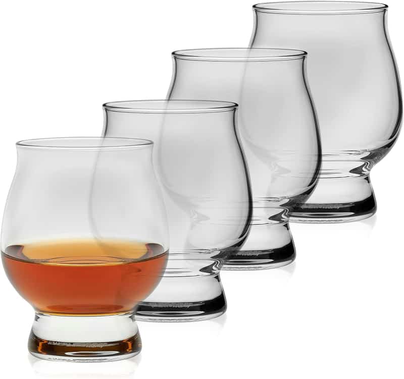 Bourbon Tasting Glasses Set of 4, Dishwasher Safe
