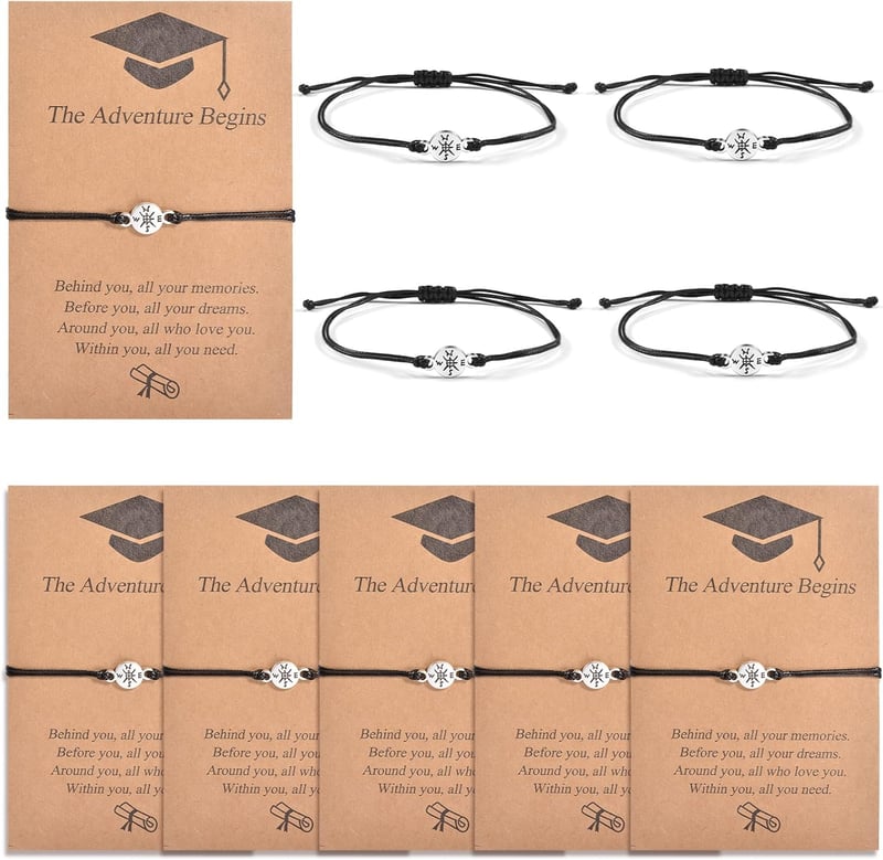 Graduation Compass Bracelets, Adjustable Gift for 2025 Grads
