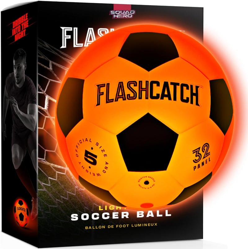 Glow Soccer Ball NO 5 for Kids & Teens 8-15+ Birthday