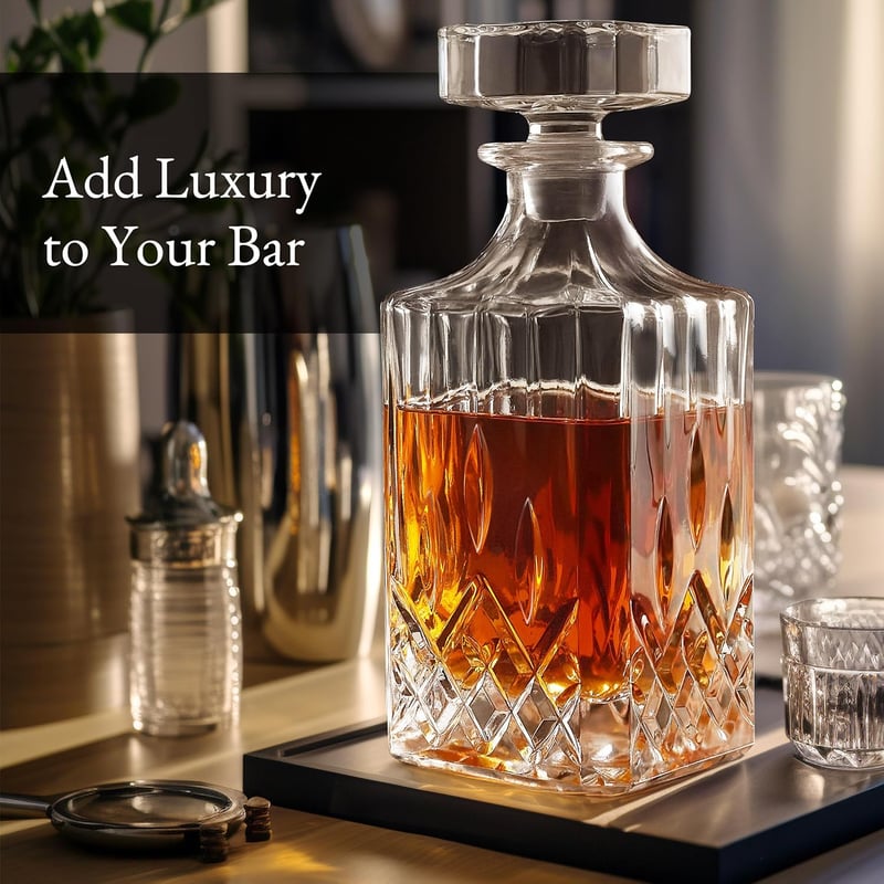 Birthday Whiskey Decanter Set for Men with 4 Glasses
