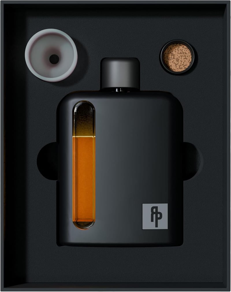 Glass Hip Flask with Cork & Silicone Lid - 100ml Black