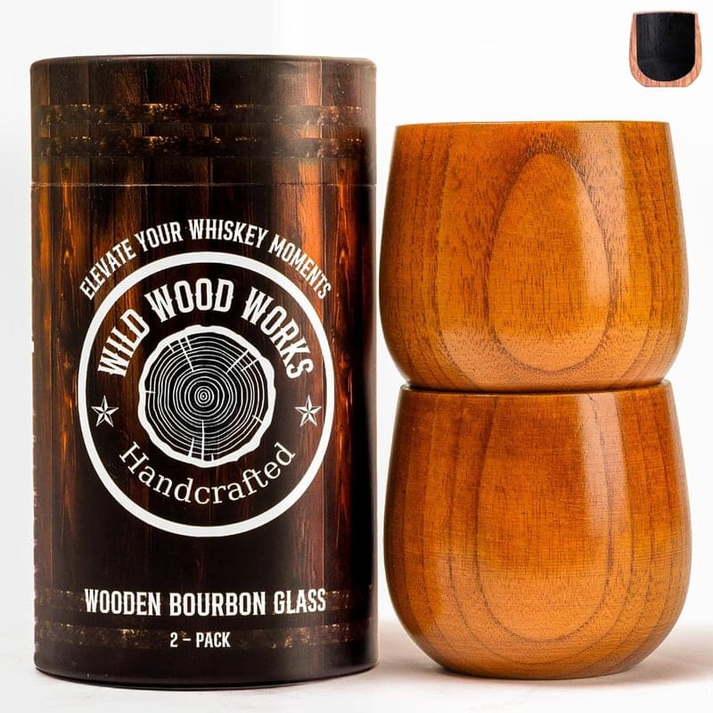 Handcrafted Charred Bourbon Glasses Set for Men