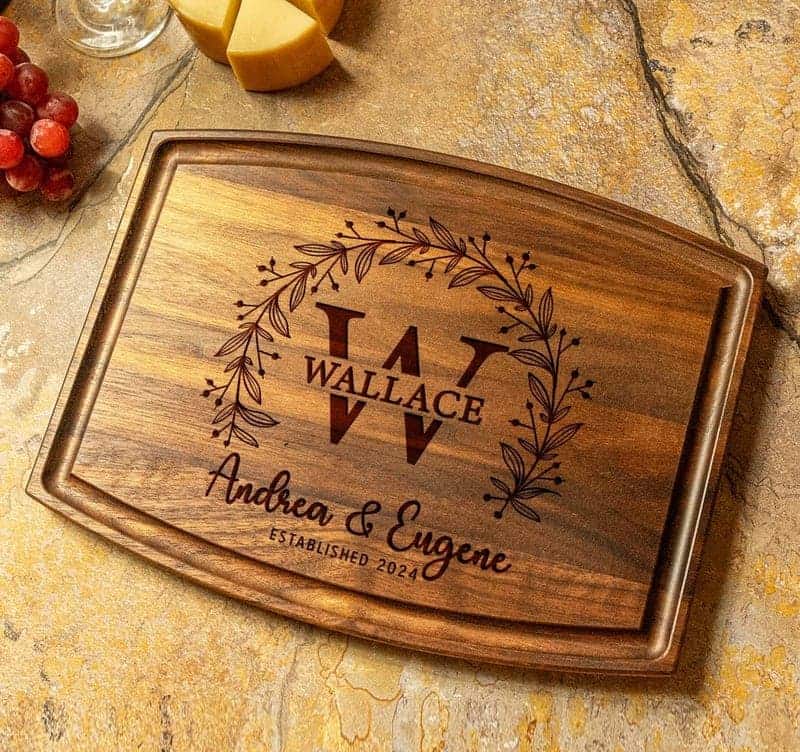 Anniversary Custom Engraved Charcuterie Board for Couples
