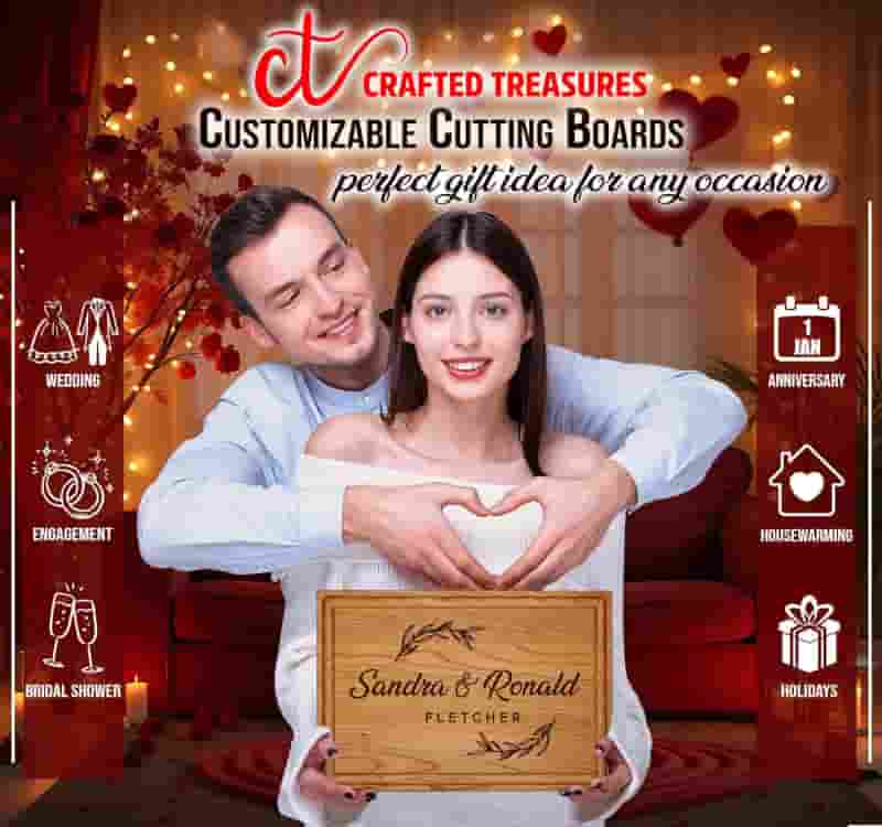 Anniversary Custom Engraved Charcuterie Board for Couples