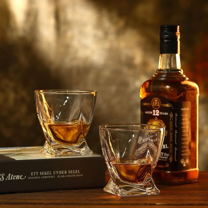 Whiskey Rocks Glass Set with Ice Molds - Gift for Men