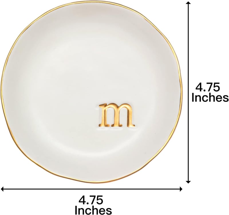 Birthday Gift Ceramic Jewelry Tray - White 4.75