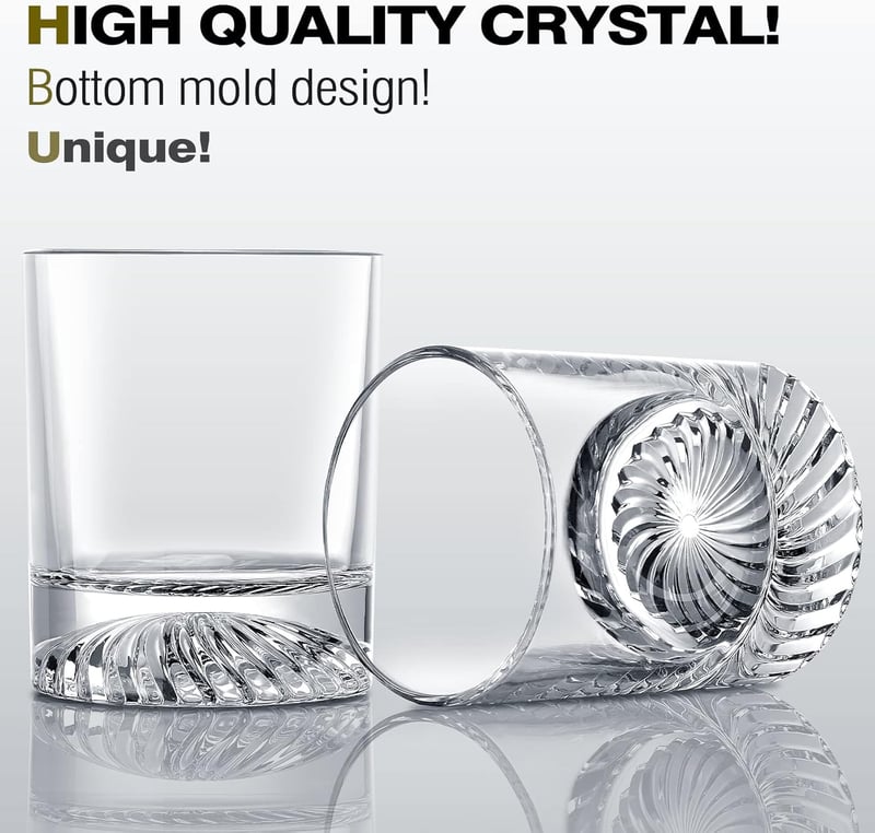Whiskey Glasses Set of 4 for Home Bar