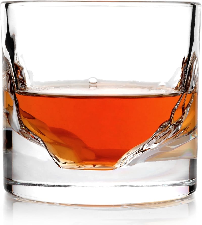 Whiskey Glass Set for Men, Freezable Thick Crystal, 10 oz