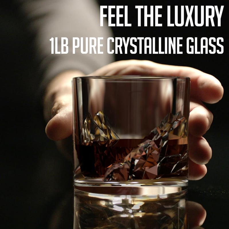 Whiskey Gift Set for Men - 4 Premium Freezable Glasses